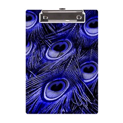 Purple Peacock Feather A5 Acrylic Clipboard