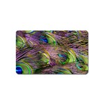 Green Purple And Blue Peacock Feather Magnet (Name Card) Front