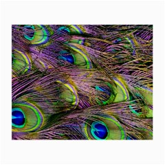 Green Purple And Blue Peacock Feather Small Glasses Cloth by Jancukart