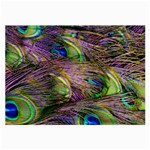 Green Purple And Blue Peacock Feather Large Glasses Cloth (2 Sides) Front