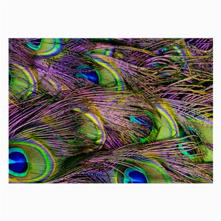 Green Purple And Blue Peacock Feather Large Glasses Cloth (2 Sides)