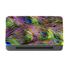 Green Purple And Blue Peacock Feather Memory Card Reader With Cf