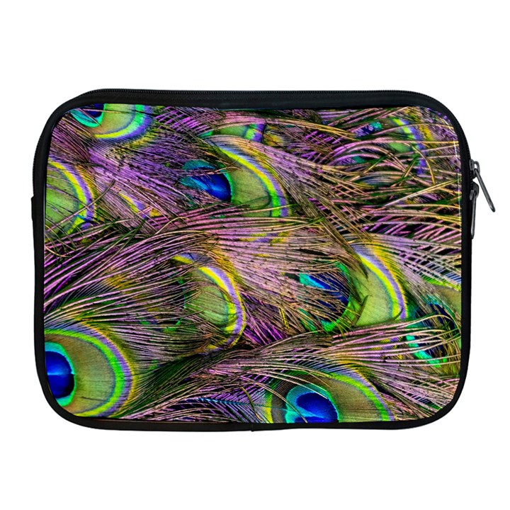 Green Purple And Blue Peacock Feather Apple iPad 2/3/4 Zipper Cases