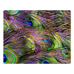 Green Purple And Blue Peacock Feather Premium Plush Fleece Blanket (large) by Jancukart