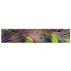 Green Purple And Blue Peacock Feather Small Premium Plush Fleece Scarf