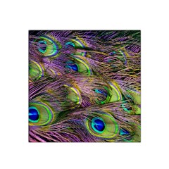 Green Purple And Blue Peacock Feather Satin Bandana Scarf 22  X 22 