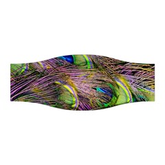 Green Purple And Blue Peacock Feather Stretchable Headband by Jancukart