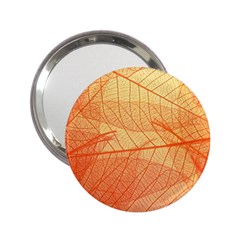 Orange Leaves Colorful Transparent Texture Of Natural Background 2 25  Handbag Mirrors