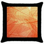 Orange Leaves Colorful Transparent Texture Of Natural Background Throw Pillow Case (Black) Front