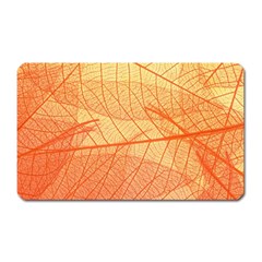 Orange Leaves Colorful Transparent Texture Of Natural Background Magnet (rectangular) by Jancukart