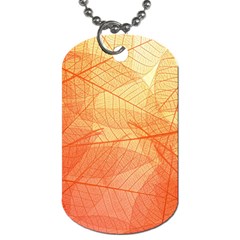 Orange Leaves Colorful Transparent Texture Of Natural Background Dog Tag (one Side)