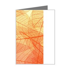 Orange Leaves Colorful Transparent Texture Of Natural Background Mini Greeting Card by Jancukart