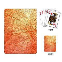 Orange Leaves Colorful Transparent Texture Of Natural Background Playing Cards Single Design (rectangle)