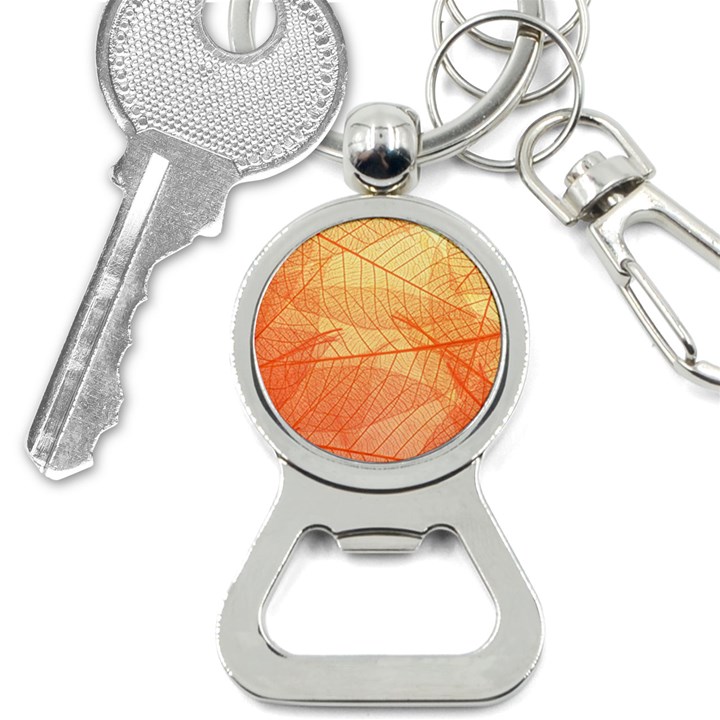 Orange Leaves Colorful Transparent Texture Of Natural Background Bottle Opener Key Chain