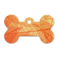 Orange Leaves Colorful Transparent Texture Of Natural Background Dog Tag Bone (one Side)