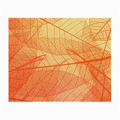 Orange Leaves Colorful Transparent Texture Of Natural Background Small Glasses Cloth (2 Sides)