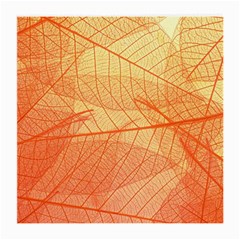 Orange Leaves Colorful Transparent Texture Of Natural Background Medium Glasses Cloth (2 Sides)