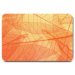 Orange Leaves Colorful Transparent Texture Of Natural Background Large Doormat by Jancukart