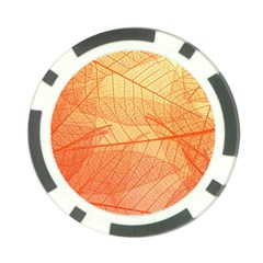 Orange Leaves Colorful Transparent Texture Of Natural Background Poker Chip Card Guard by Jancukart