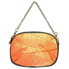 Orange Leaves Colorful Transparent Texture Of Natural Background Chain Purse (two Sides)