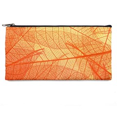 Orange Leaves Colorful Transparent Texture Of Natural Background Pencil Case