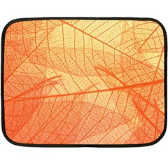 Orange Leaves Colorful Transparent Texture Of Natural Background Fleece Blanket (mini)