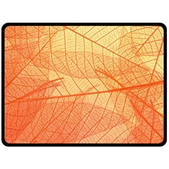 Orange Leaves Colorful Transparent Texture Of Natural Background One Side Fleece Blanket (large)