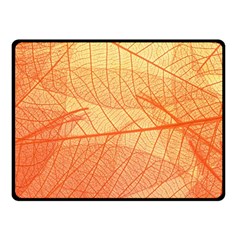 Orange Leaves Colorful Transparent Texture Of Natural Background One Side Fleece Blanket (small)