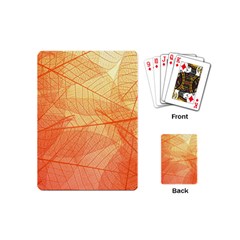 Orange Leaves Colorful Transparent Texture Of Natural Background Playing Cards Single Design (mini)