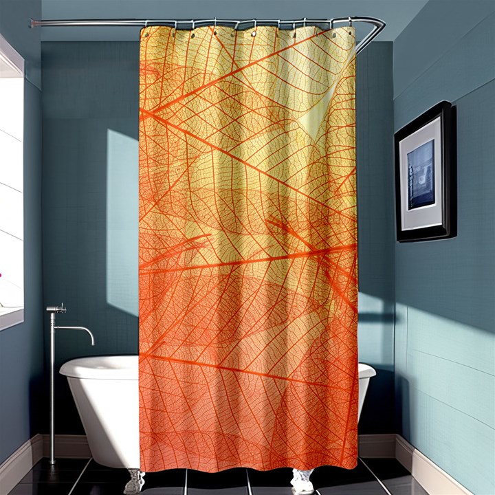 Orange Leaves Colorful Transparent Texture Of Natural Background Shower Curtain 36  x 72  (Stall) 