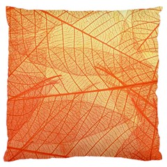 Orange Leaves Colorful Transparent Texture Of Natural Background Large Cushion Case (two Sides)