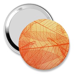 Orange Leaves Colorful Transparent Texture Of Natural Background 3  Handbag Mirrors