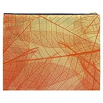 Orange Leaves Colorful Transparent Texture Of Natural Background Cosmetic Bag (XXXL) Back