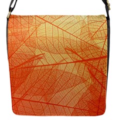 Orange Leaves Colorful Transparent Texture Of Natural Background Flap Closure Messenger Bag (s)