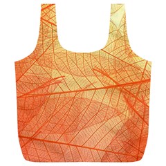 Orange Leaves Colorful Transparent Texture Of Natural Background Full Print Recycle Bag (xl)