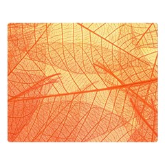 Orange Leaves Colorful Transparent Texture Of Natural Background Premium Plush Fleece Blanket (large)