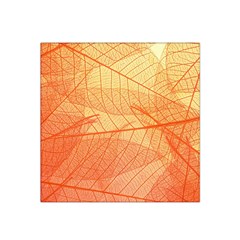 Orange Leaves Colorful Transparent Texture Of Natural Background Satin Bandana Scarf 22  X 22  by Jancukart