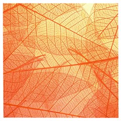 Orange Leaves Colorful Transparent Texture Of Natural Background Wooden Puzzle Square