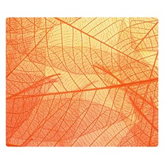 Orange Leaves Colorful Transparent Texture Of Natural Background One Side Premium Plush Fleece Blanket (small)