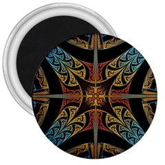 Abstract, Pattern Arabesque Design Tile Decoration Seamless 3  Magnets