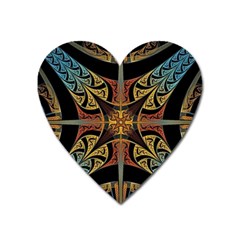 Abstract, Pattern Arabesque Design Tile Decoration Seamless Heart Magnet