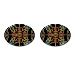 Abstract, Pattern Arabesque Design Tile Decoration Seamless Cufflinks (oval)