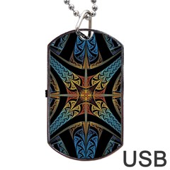 Abstract, Pattern Arabesque Design Tile Decoration Seamless Dog Tag Usb Flash (two Sides)