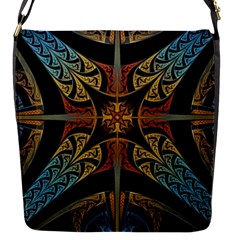 Abstract, Pattern Arabesque Design Tile Decoration Seamless Flap Closure Messenger Bag (s)