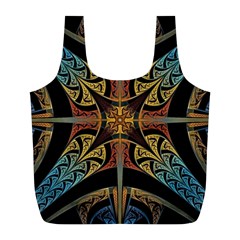 Abstract, Pattern Arabesque Design Tile Decoration Seamless Full Print Recycle Bag (l)