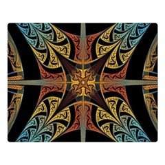 Abstract, Pattern Arabesque Design Tile Decoration Seamless One Side Premium Plush Fleece Blanket (large)