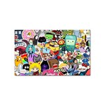 Assorted Cartoon Characters Doodle  Style Heroes Sticker (Rectangular) Front