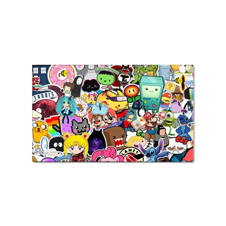 Assorted Cartoon Characters Doodle  Style Heroes Sticker (Rectangular)