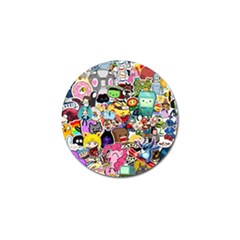 Assorted Cartoon Characters Doodle  Style Heroes Golf Ball Marker (10 Pack)