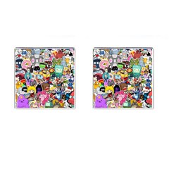 Assorted Cartoon Characters Doodle  Style Heroes Cufflinks (square)